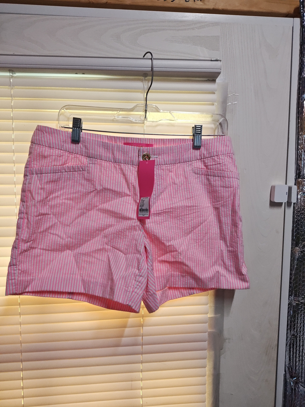 Lilly Pulitzer Kelly Shorts Pink Seersucker Bermuda Shorts